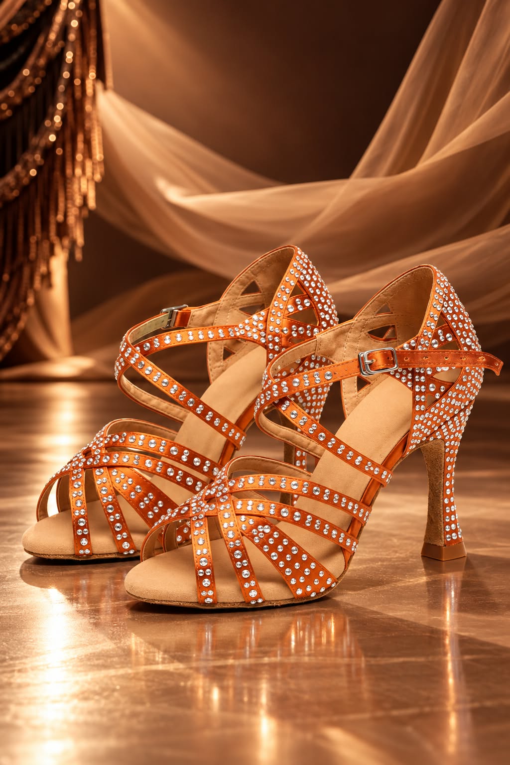 SCARPE DA BALLO LATINO- BRONZE CRYSTAL