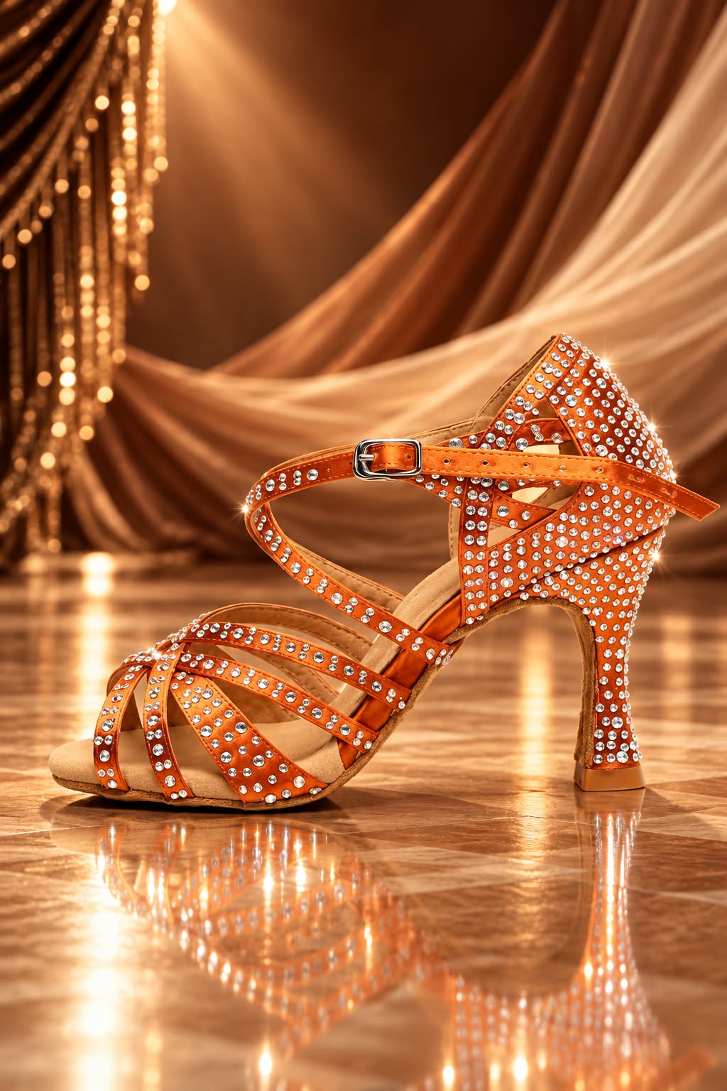 SCARPE DA BALLO LATINO- BRONZE CRYSTAL